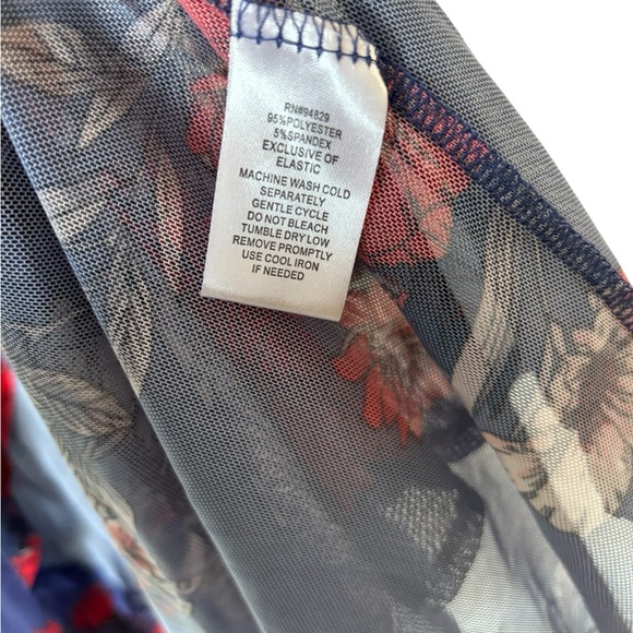 Derek Heart Sheer Floral High Low Flowy Sleeve Button Waist Ruffle Cardigan - Picture 6 of 6